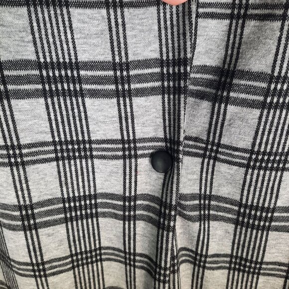 Mustard Seed Black Gray Checkered Jacket Trench Coat - Picture 9 of 10